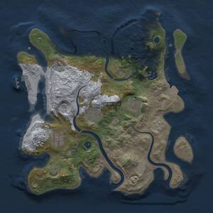 Thumbnail Rust Map: Procedural Map, Size: 3000, Seed: 1868480649, 10 Monuments