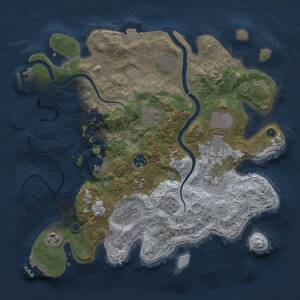 Thumbnail Rust Map: Procedural Map, Size: 3500, Seed: 1795835383, 15 Monuments