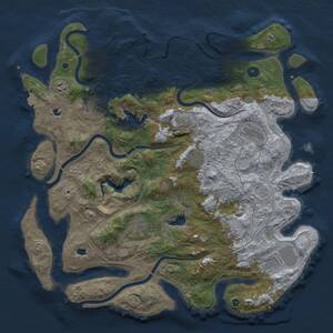 Thumbnail Rust Map: Procedural Map, Size: 4500, Seed: 1327457624, 14 Monuments