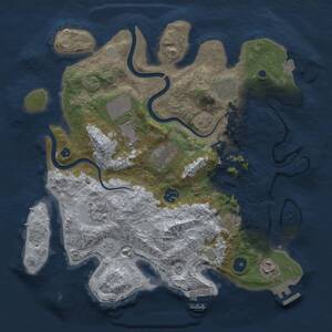 Thumbnail Rust Map: Procedural Map, Size: 3500, Seed: 1532106105, 14 Monuments