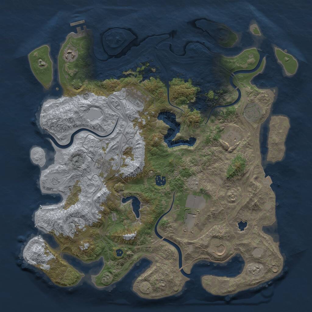 Rust Map: Procedural Map, Size: 4250, Seed: 971951004, 15 Monuments