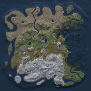 Thumbnail Rust Map: Procedural Map, Size: 4500, Seed: 197307603, 16 Monuments