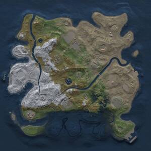Thumbnail Rust Map: Procedural Map, Size: 3500, Seed: 1199981481, 17 Monuments