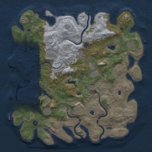 Thumbnail Rust Map: Procedural Map, Size: 4500, Seed: 1673229444, 16 Monuments