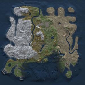 Thumbnail Rust Map: Procedural Map, Size: 4000, Seed: 1394421297, 14 Monuments