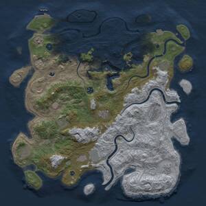 Thumbnail Rust Map: Procedural Map, Size: 4500, Seed: 734127336, 16 Monuments