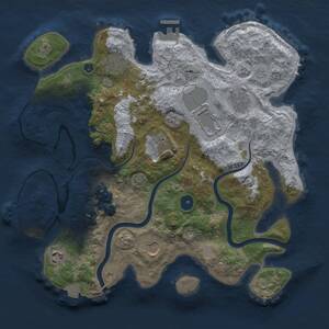 Thumbnail Rust Map: Procedural Map, Size: 3500, Seed: 258333, 13 Monuments