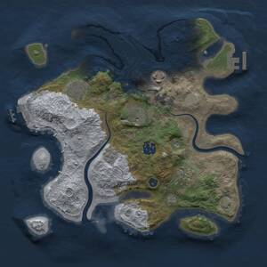 Thumbnail Rust Map: Procedural Map, Size: 3000, Seed: 1123238196, 12 Monuments