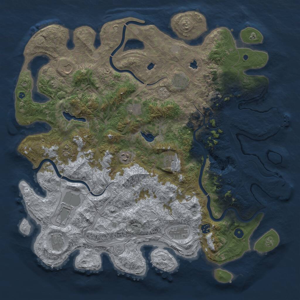Rust Map: Procedural Map, Size: 4750, Seed: 904257, 17 Monuments