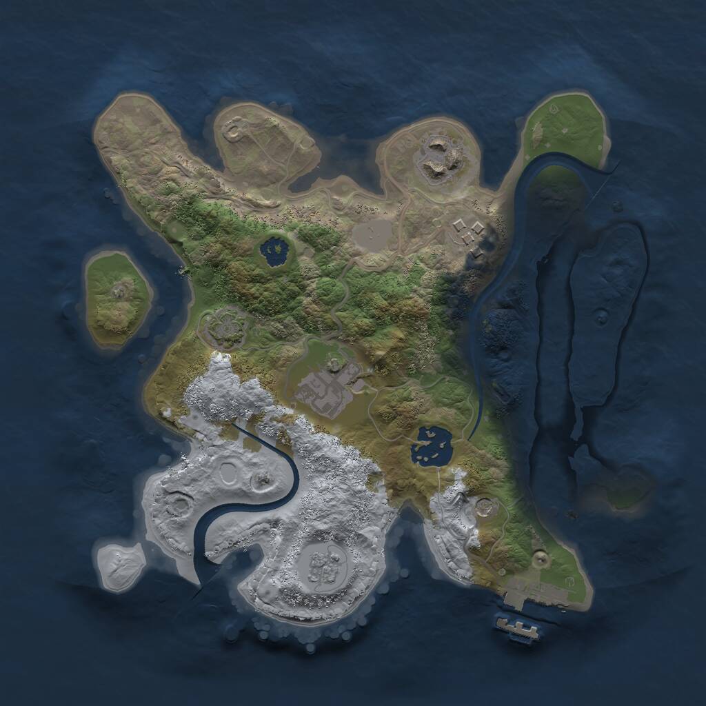 Rust Map: Procedural Map, Size: 2500, Seed: 708083732, 9 Monuments