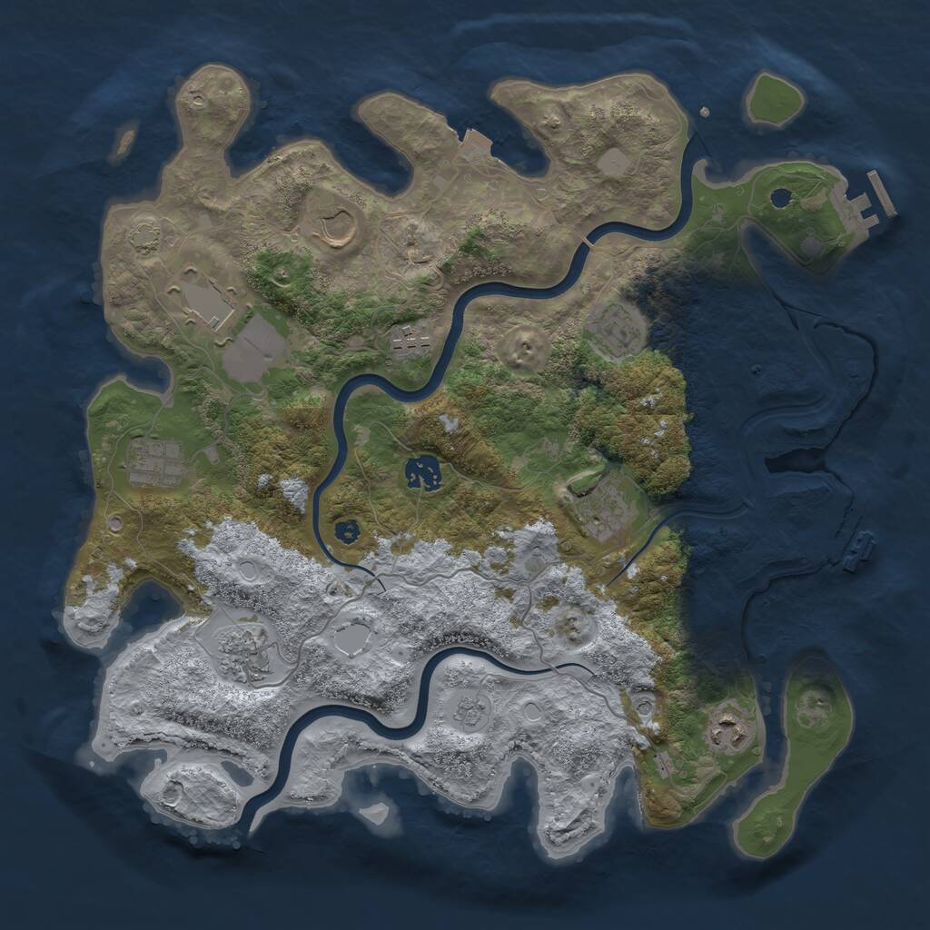 Rust Map: Procedural Map, Size: 3750, Seed: 937728, 15 Monuments