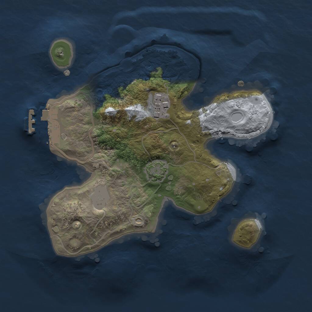 Rust Map: Procedural Map, Size: 2000, Seed: 1435345, 4 Monuments