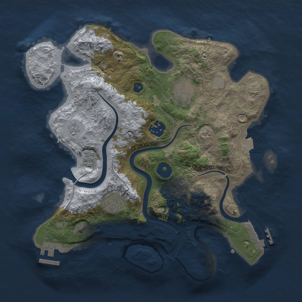 Rust Map: Procedural Map, Size: 3000, Seed: 8492731, 10 Monuments