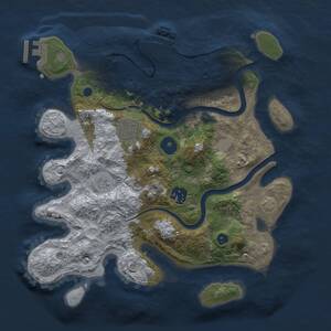 Thumbnail Rust Map: Procedural Map, Size: 3000, Seed: 2165, 9 Monuments