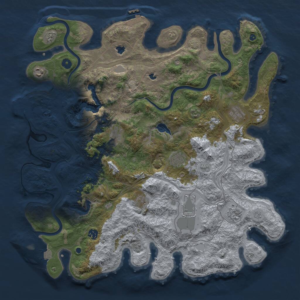 Rust Map: Procedural Map, Size: 4500, Seed: 33368, 15 Monuments