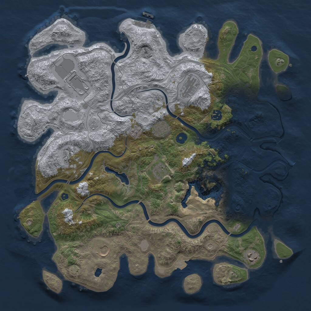 Rust Map: Procedural Map, Size: 4250, Seed: 59758553, 14 Monuments