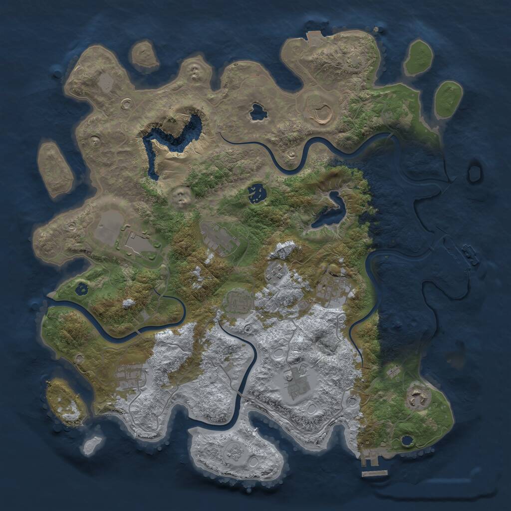 Rust Map: Procedural Map, Size: 4000, Seed: 932298262, 16 Monuments