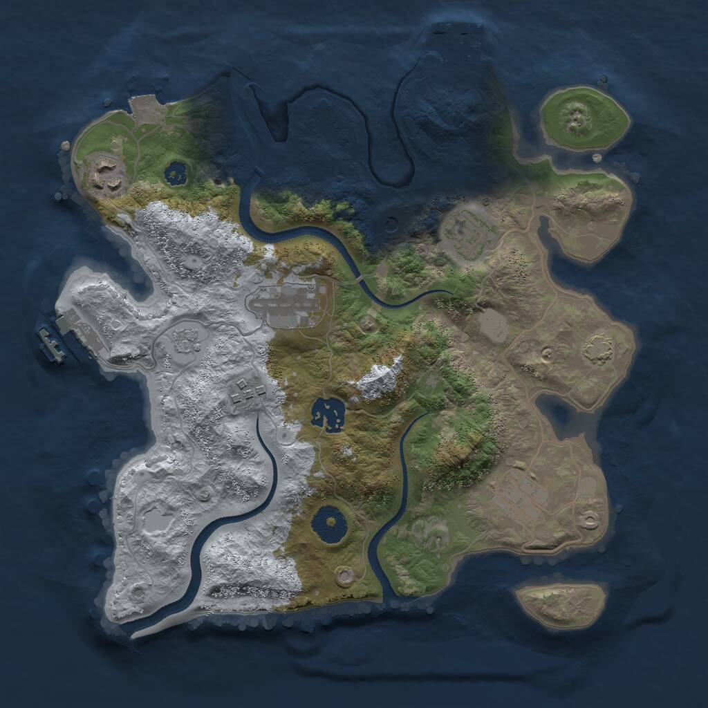 Rust Map: Procedural Map, Size: 3000, Seed: 61198, 12 Monuments
