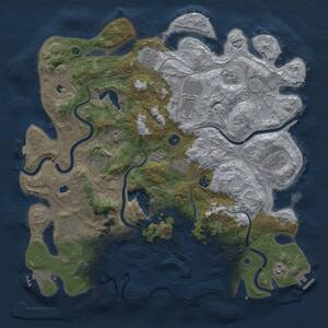 Thumbnail Rust Map: Procedural Map, Size: 4500, Seed: 1420914496, 16 Monuments
