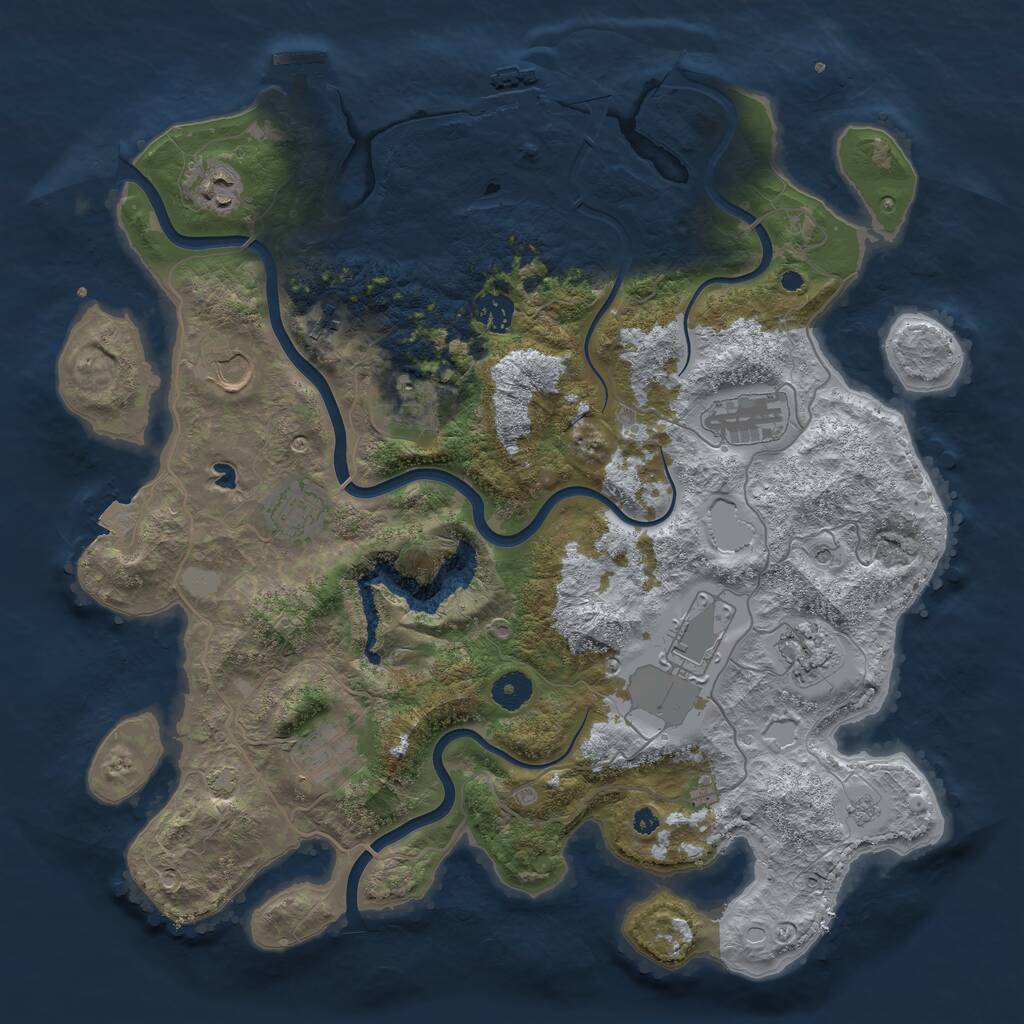 Rust Map: Procedural Map, Size: 4000, Seed: 814822, 16 Monuments