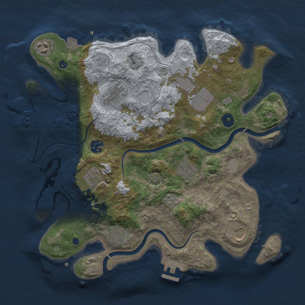 Rust Map: Procedural Map, Size: 3500, Seed: 488100, 15 Monuments