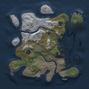 Thumbnail Rust Map: Procedural Map, Size: 3000, Seed: 1302190582, 10 Monuments