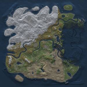 Thumbnail Rust Map: Procedural Map, Size: 4500, Seed: 11535, 15 Monuments