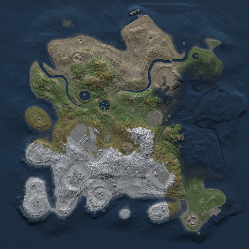 Rust Map: Procedural Map, Size: 3500, Seed: 20260903, 14 Monuments