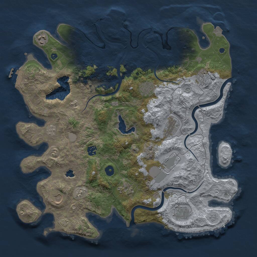 Rust Map: Procedural Map, Size: 4000, Seed: 322021245, 16 Monuments