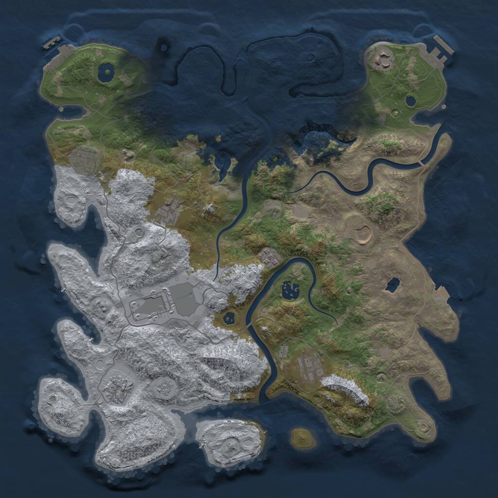 Rust Map: Procedural Map, Size: 4000, Seed: 189366538, 15 Monuments