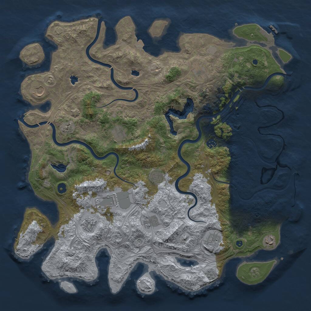 Rust Map: Procedural Map, Size: 4750, Seed: 84314, 17 Monuments