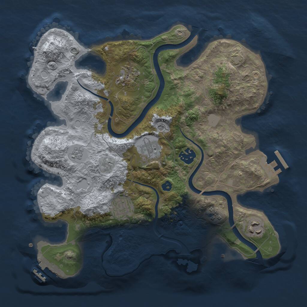 Rust Map: Procedural Map, Size: 3000, Seed: 1713889065, 12 Monuments