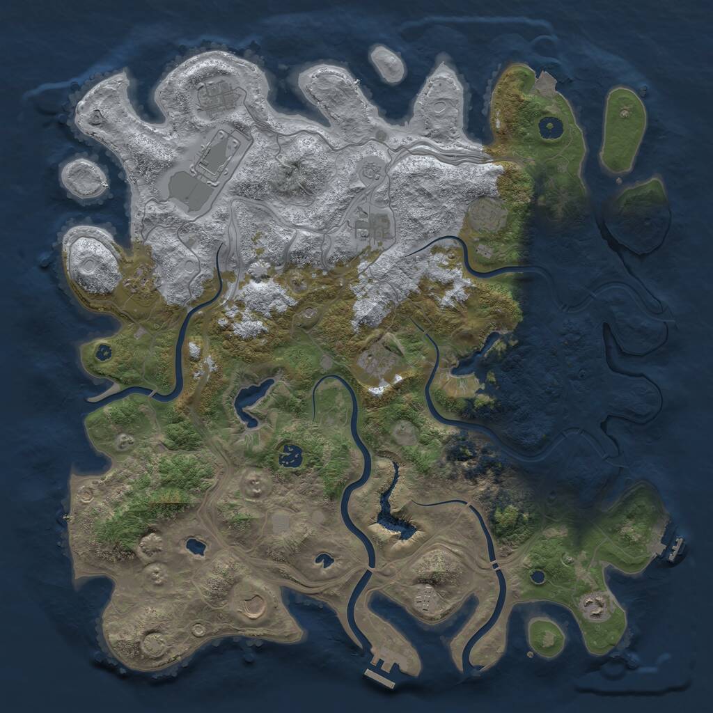 Rust Map: Procedural Map, Size: 4500, Seed: 1674522047, 16 Monuments