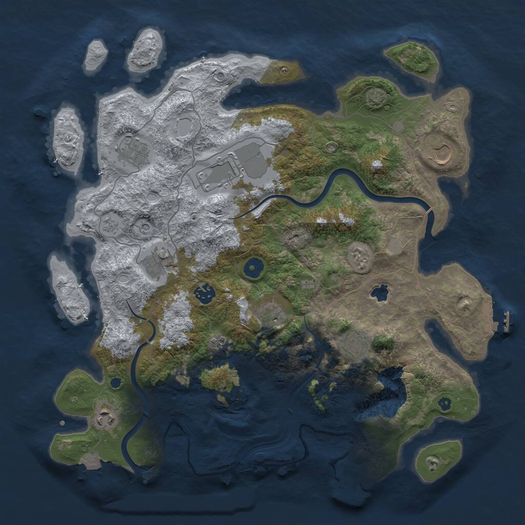 Rust Map: Procedural Map, Size: 4000, Seed: 478525873, 15 Monuments