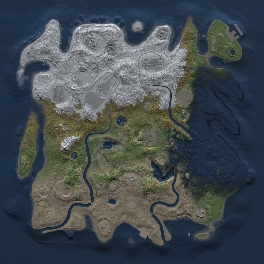 Rust Map: Procedural Map, Size: 4000, Seed: 1696926748, 16 Monuments