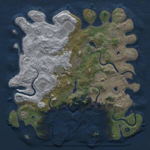 Thumbnail Rust Map: Procedural Map, Size: 4500, Seed: 127247609, 16 Monuments