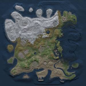 Thumbnail Rust Map: Procedural Map, Size: 3500, Seed: 107774002, 14 Monuments