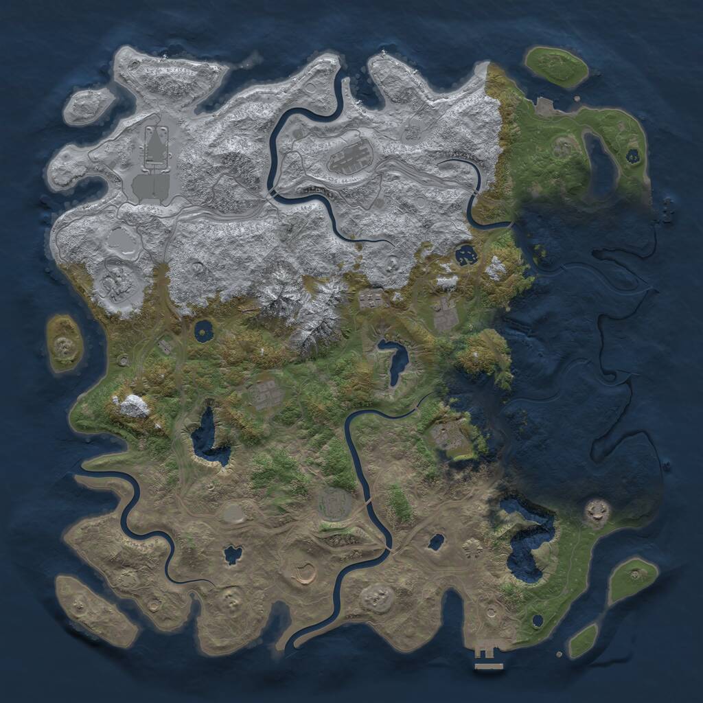 Rust Map: Procedural Map, Size: 5015, Seed: 571509364, 17 Monuments