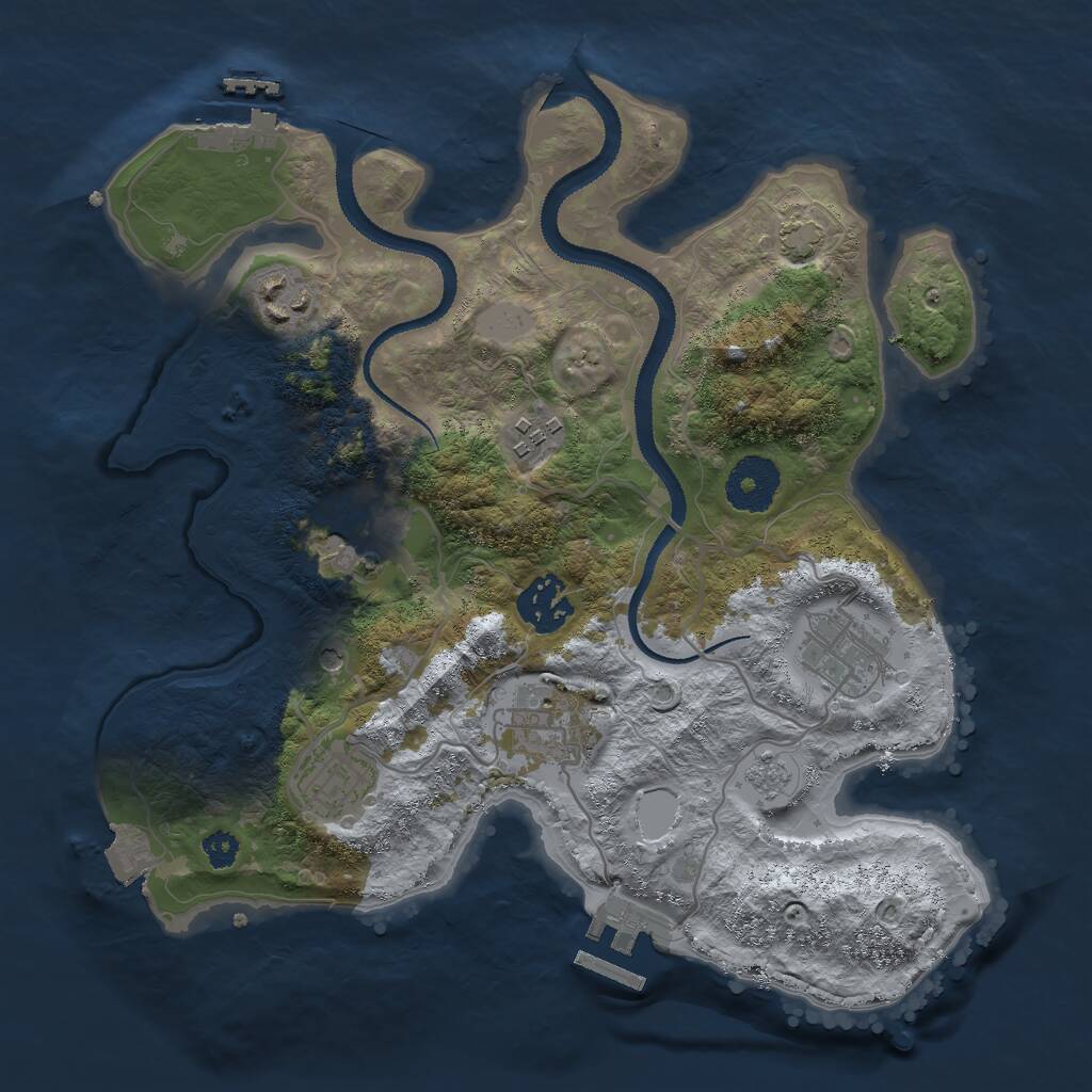 Rust Map: Procedural Map, Size: 3000, Seed: 426359877, 13 Monuments