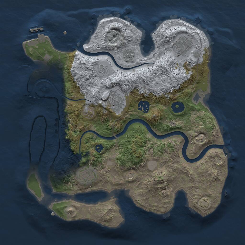 Rust Map: Procedural Map, Size: 3000, Seed: 959409550, 10 Monuments