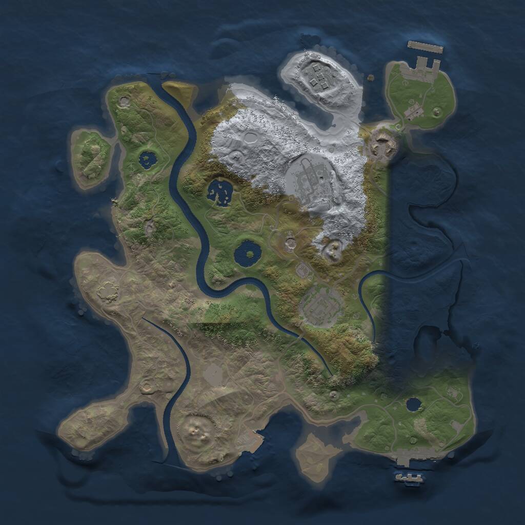 Rust Map: Procedural Map, Size: 3000, Seed: 320254, 10 Monuments