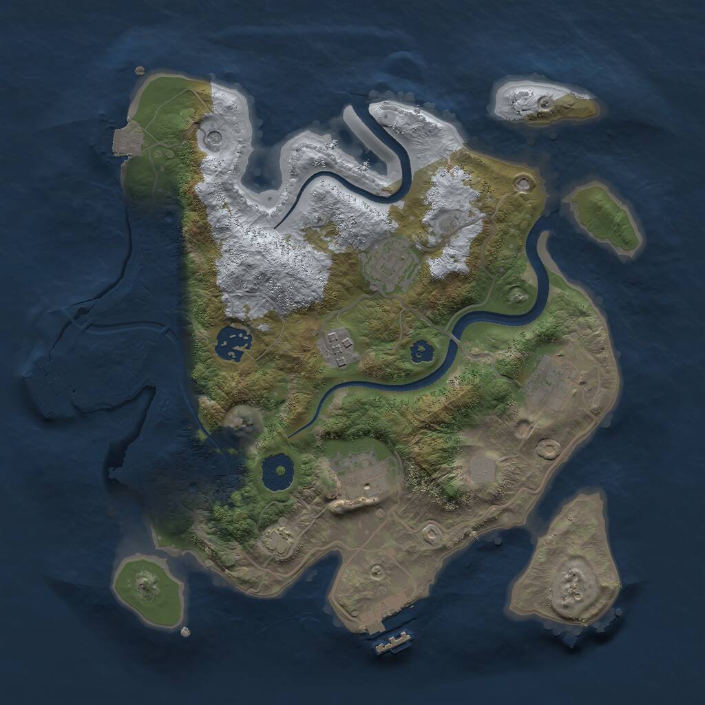 Rust Map: Procedural Map, Size: 3000, Seed: 869604024, 10 Monuments