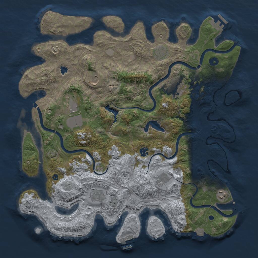 Rust Map: Procedural Map, Size: 4250, Seed: 522141, 15 Monuments