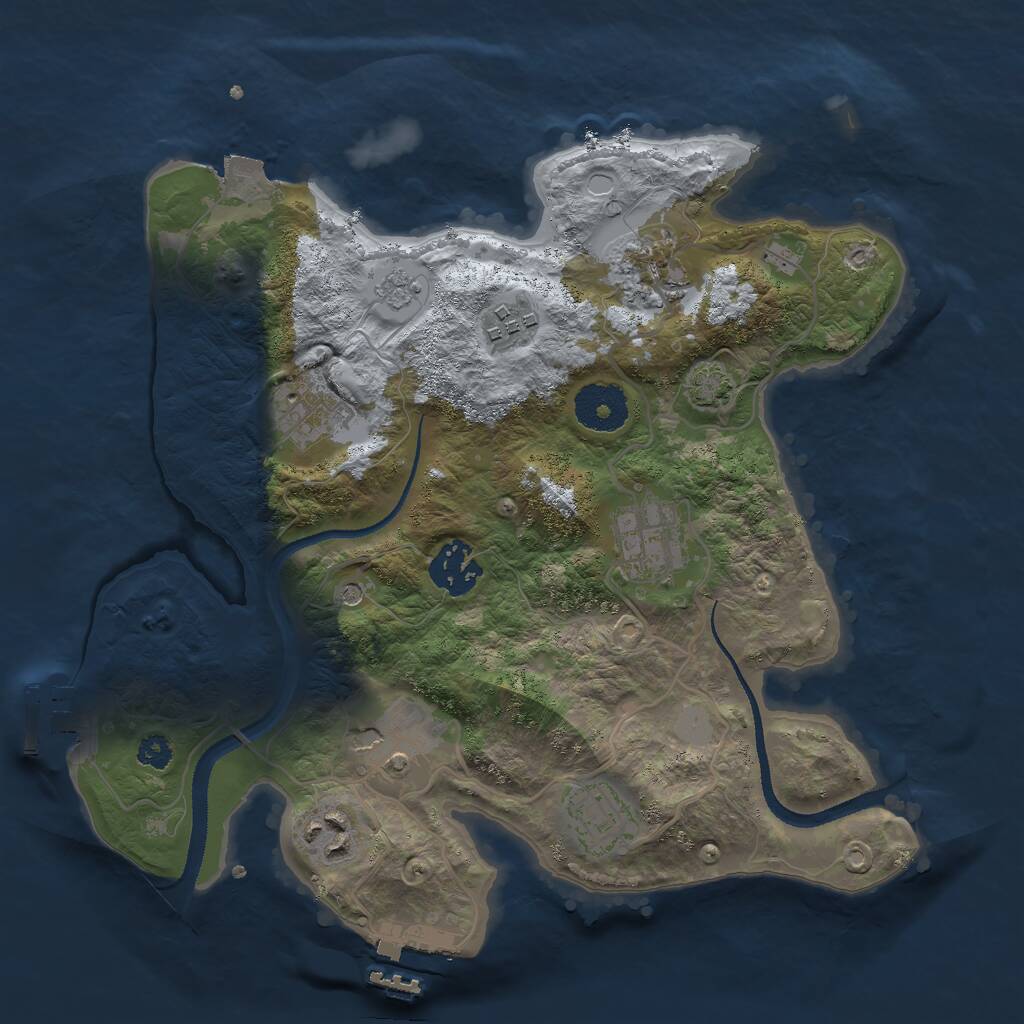Rust Map: Procedural Map, Size: 3000, Seed: 483702618, 14 Monuments