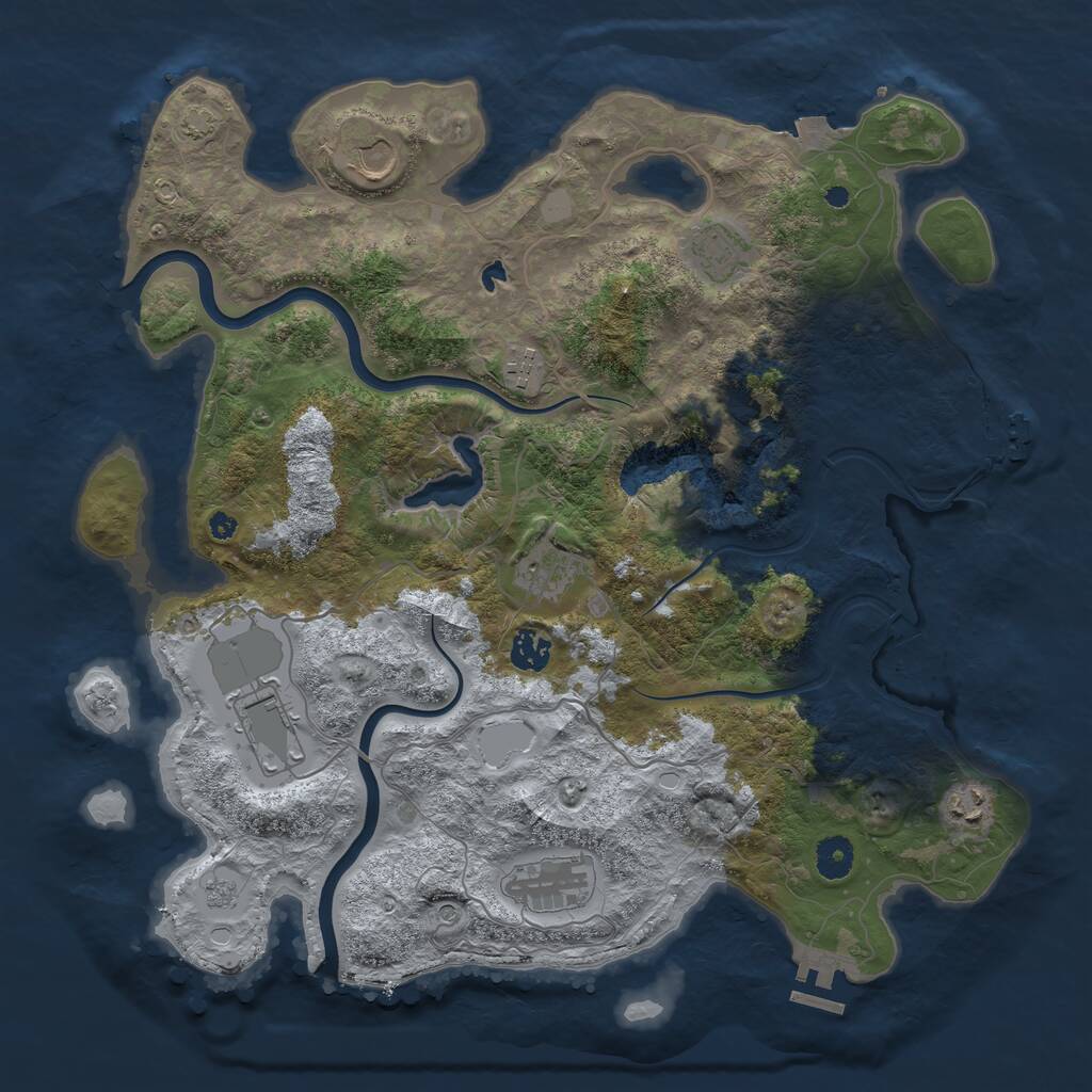 Rust Map: Procedural Map, Size: 4000, Seed: 1346189874, 14 Monuments