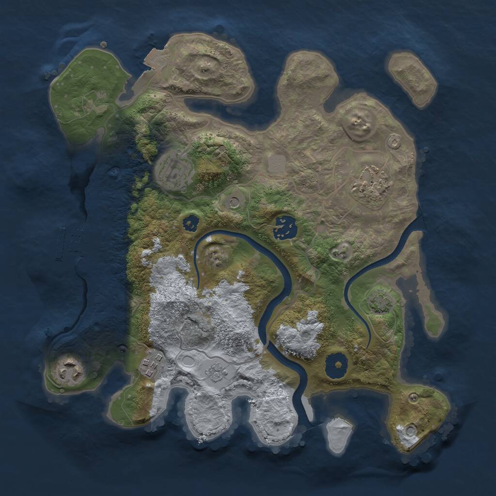 Rust Map: Procedural Map, Size: 3000, Seed: 1012416254, 10 Monuments