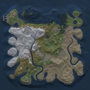 Thumbnail Rust Map: Procedural Map, Size: 3500, Seed: 626446703, 14 Monuments