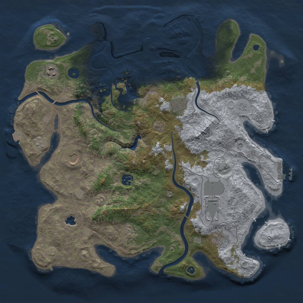 Rust Map: Procedural Map, Size: 4000, Seed: 486315618, 14 Monuments