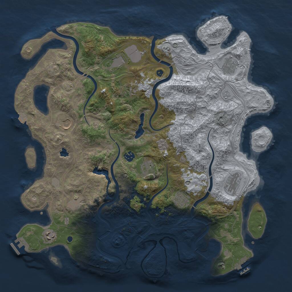 Rust Map: Procedural Map, Size: 4300, Seed: 886786260, 17 Monuments