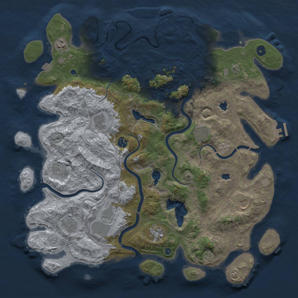 Rust Map: Procedural Map, Size: 4500, Seed: 271189, 16 Monuments